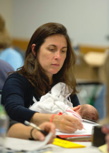 Student with small child