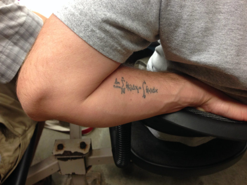 Math tattoo on teacher's arm